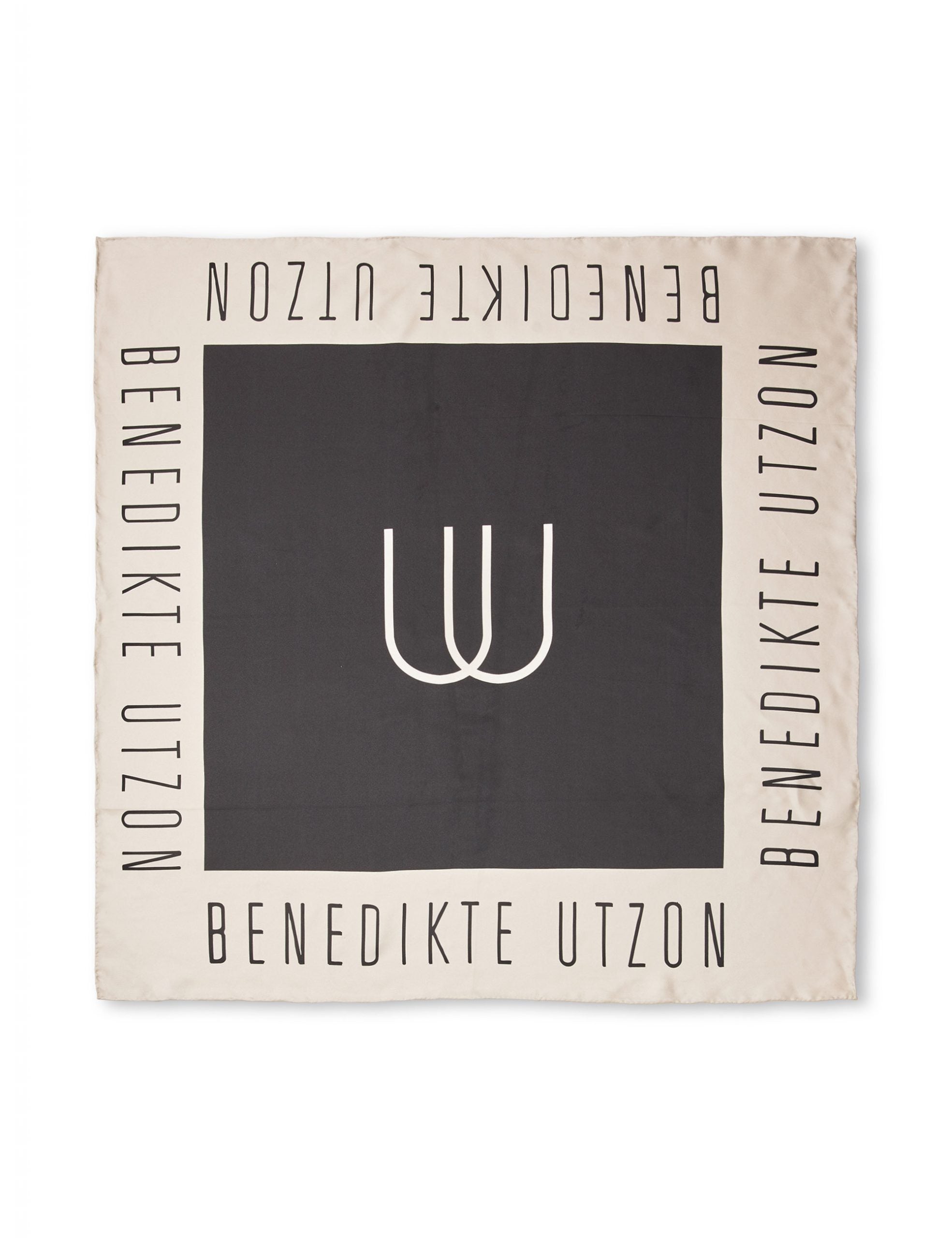 SILK SCARF - BU Grey/Beige Small