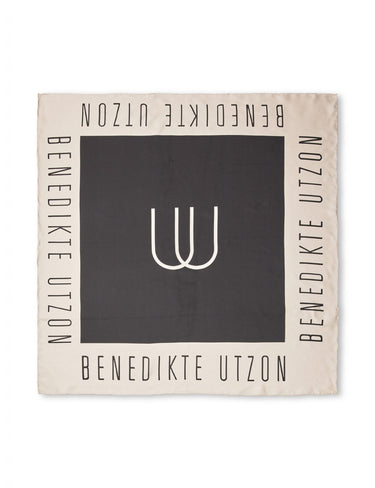 SILK SCARF - BU Grey/Beige Small