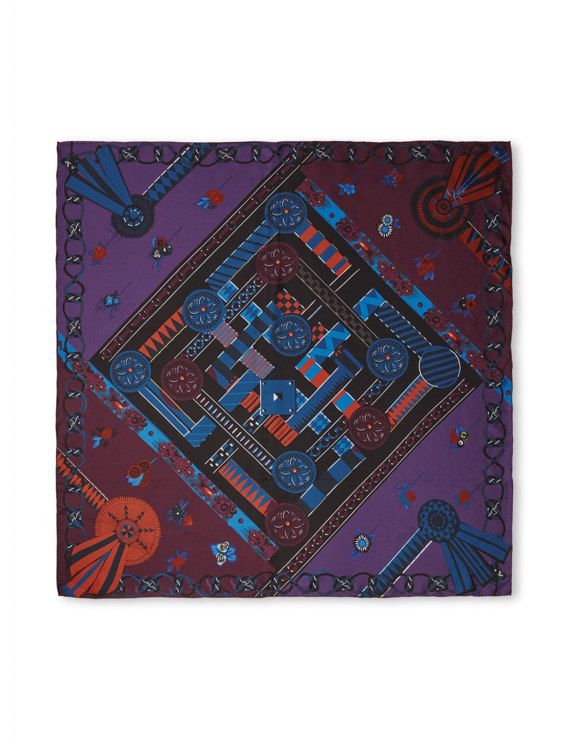 SILK SCARF - Purple/blue