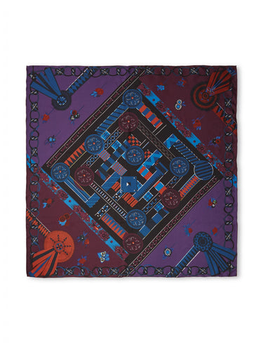 SILK SCARF - Purple/blue