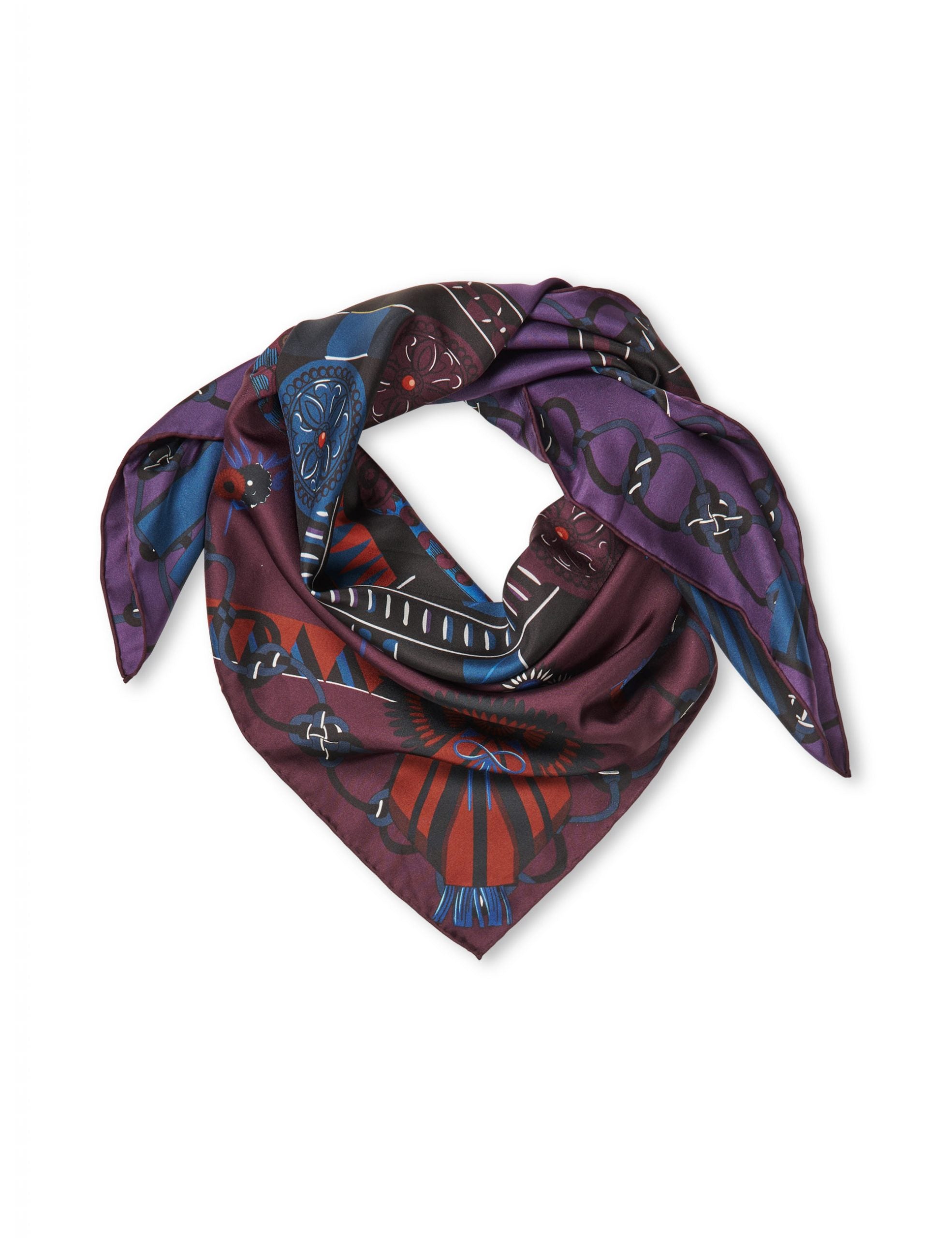 SILK SCARF - Purple/blue