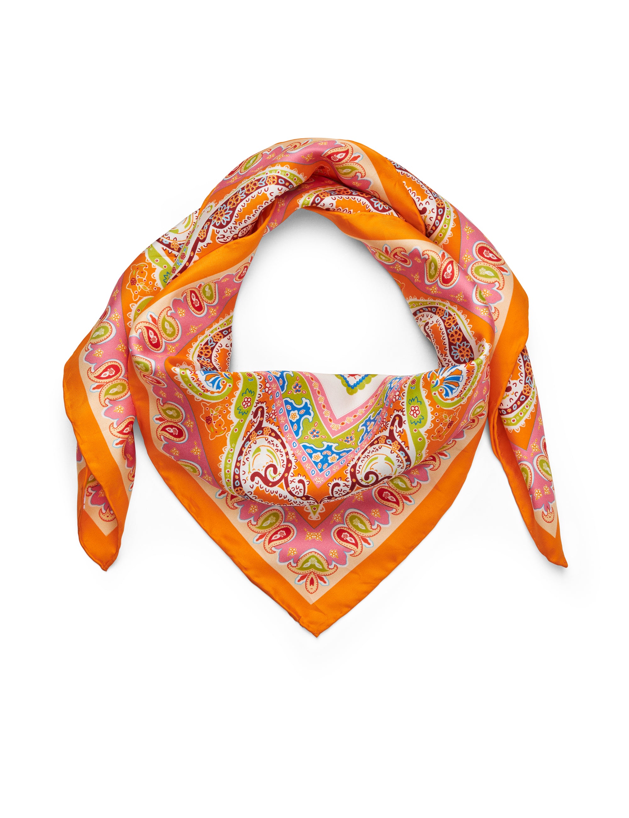 SILK SCARF - Crazy Orange