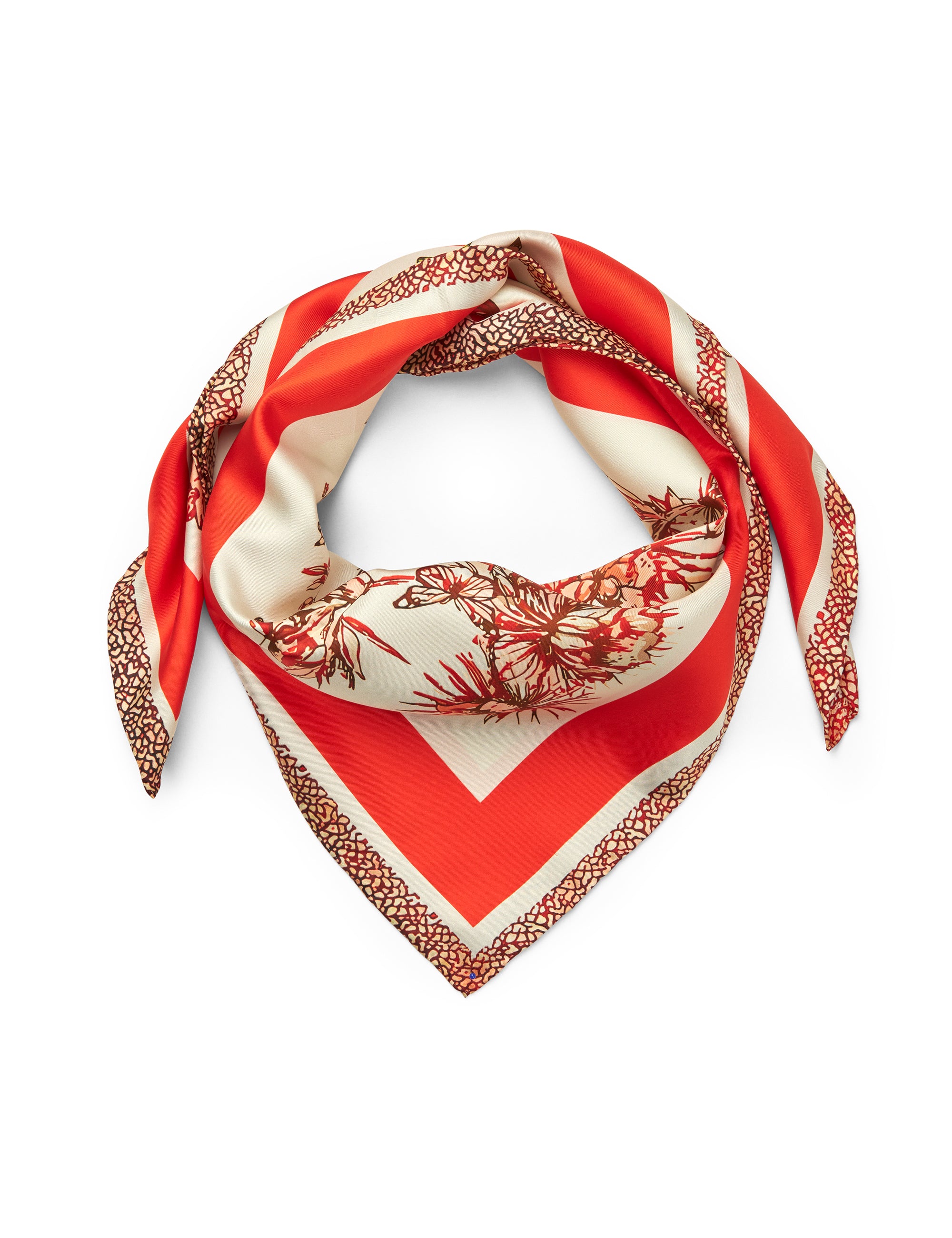 SILK SCARF - Red Butterfly