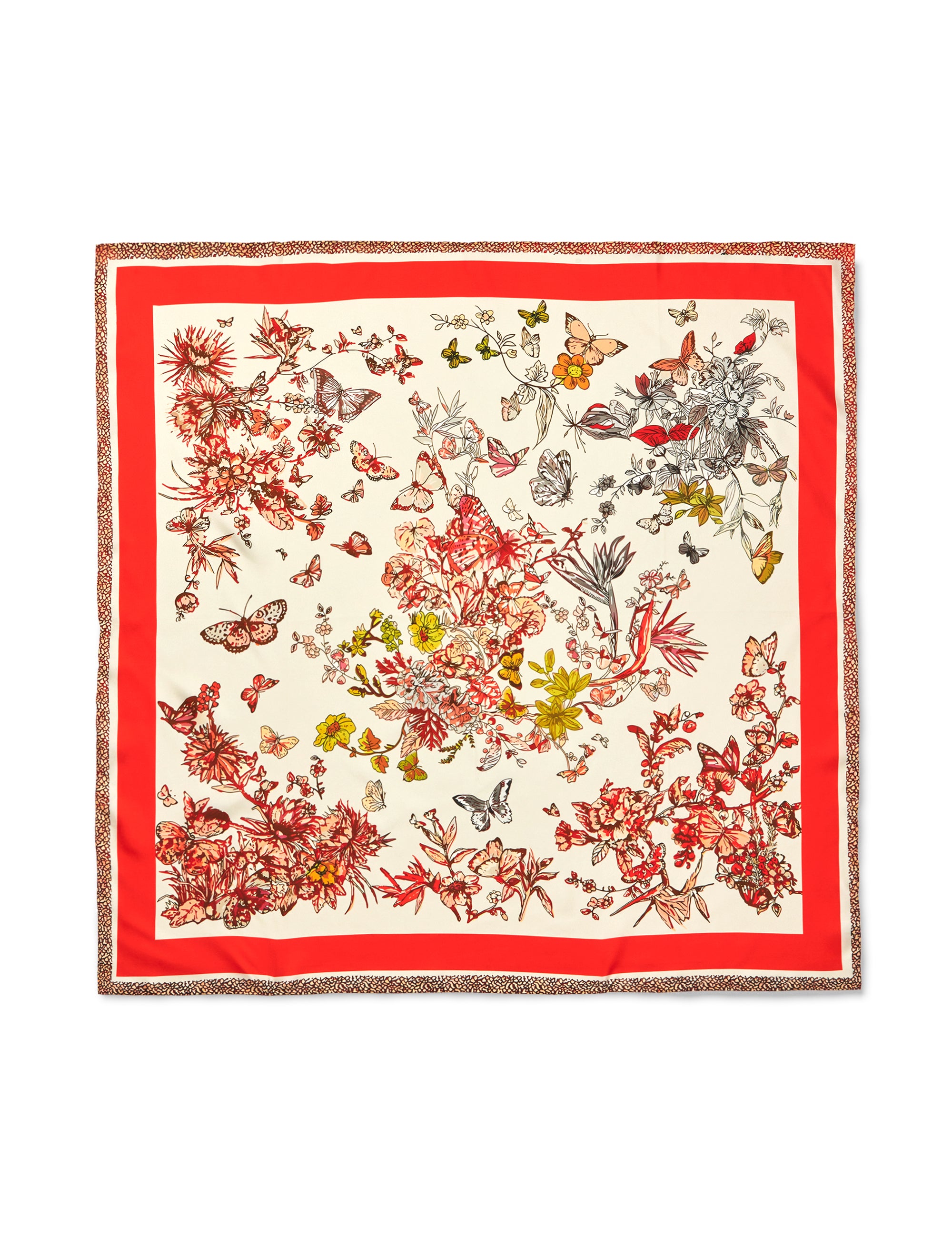 SILK SCARF - Red Butterfly