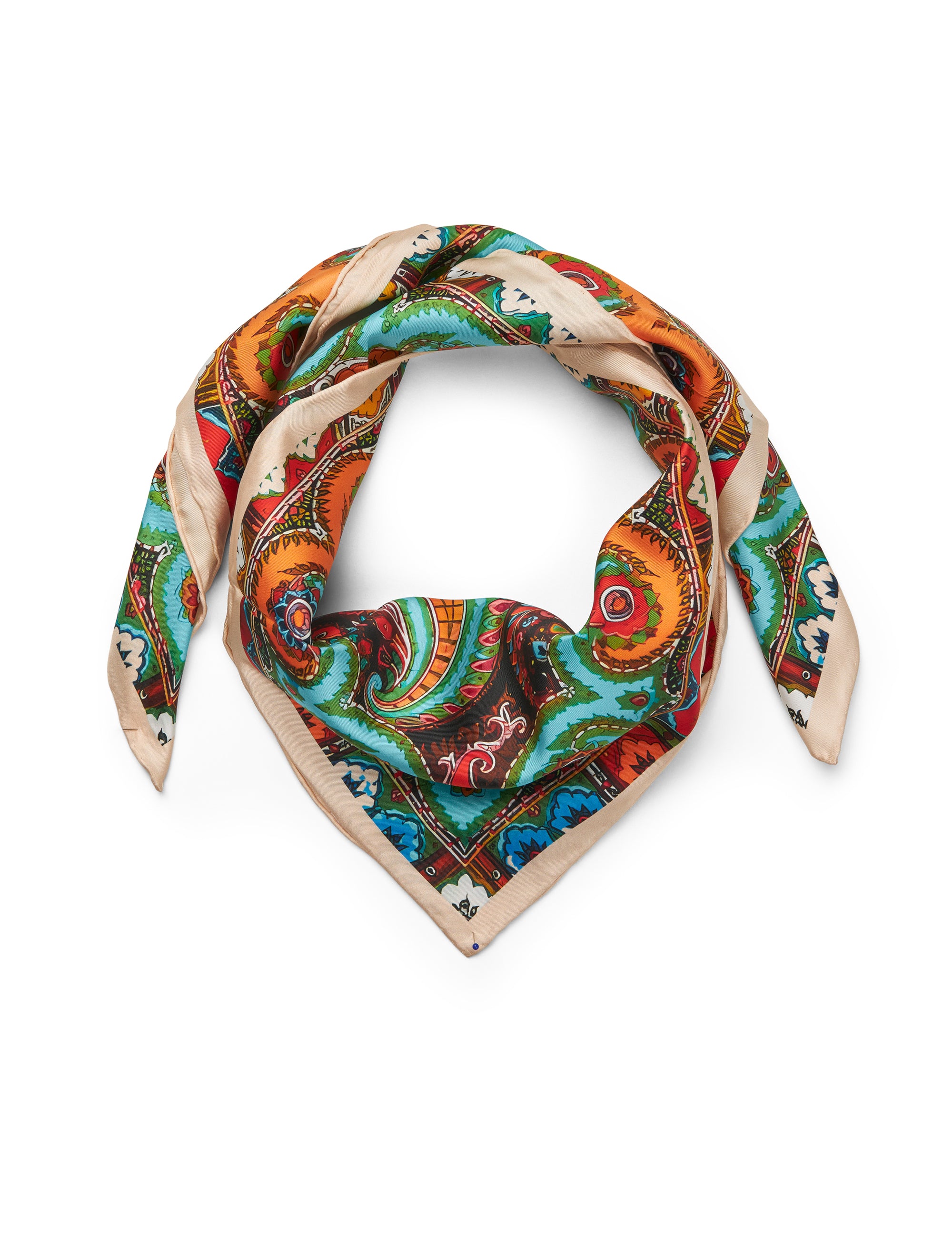 SILK SCARF - Teal Mix