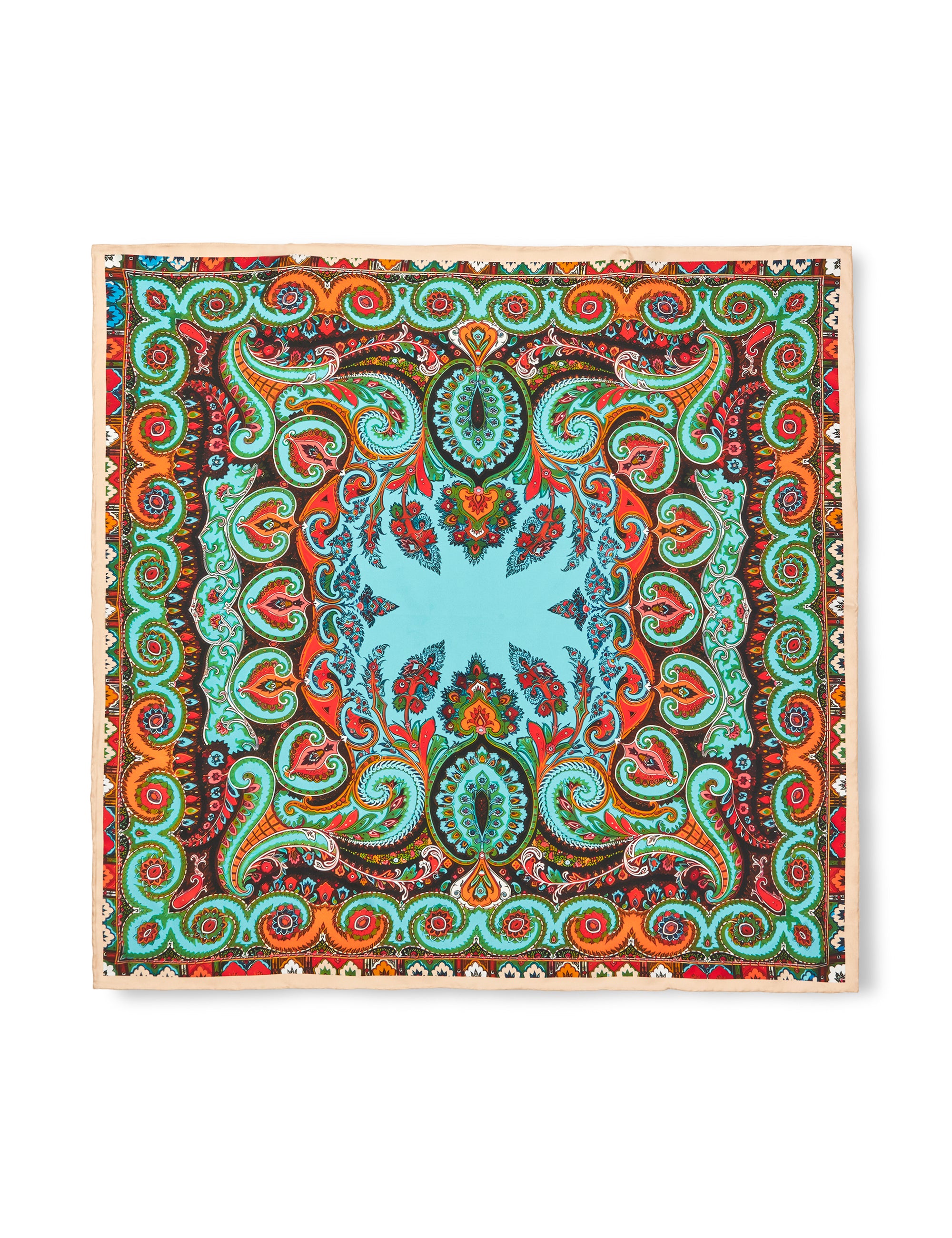 SILK SCARF - Teal Mix