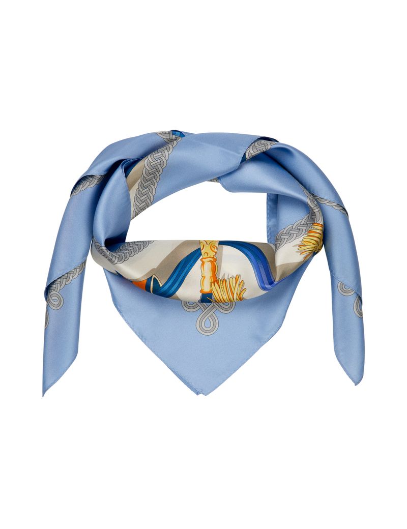 SILK SCARF - Blue Golden Small